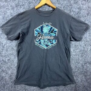 Authentic T-Shirt Mens M Gray Hawaii Paradise Pineapple Graphic Crew Neck Short
